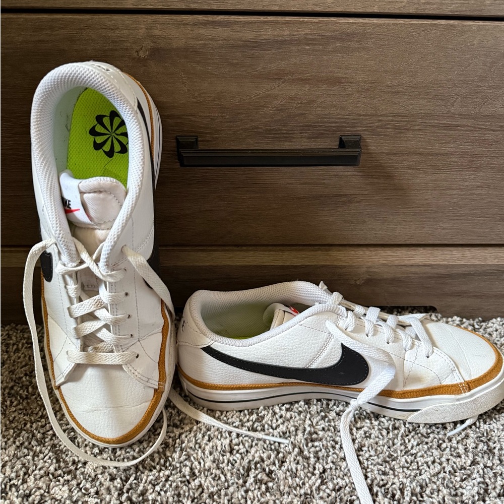 Nike White and Neon Green Sneakers